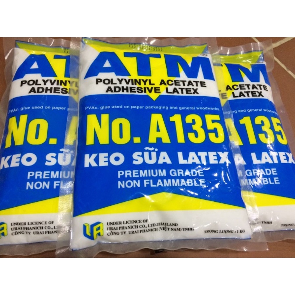 Keo sữa LATEX ATM A135 loại tốt chính hãng (1 bịch 1kg), nguyên liệu làm slime, keo dán đa năng