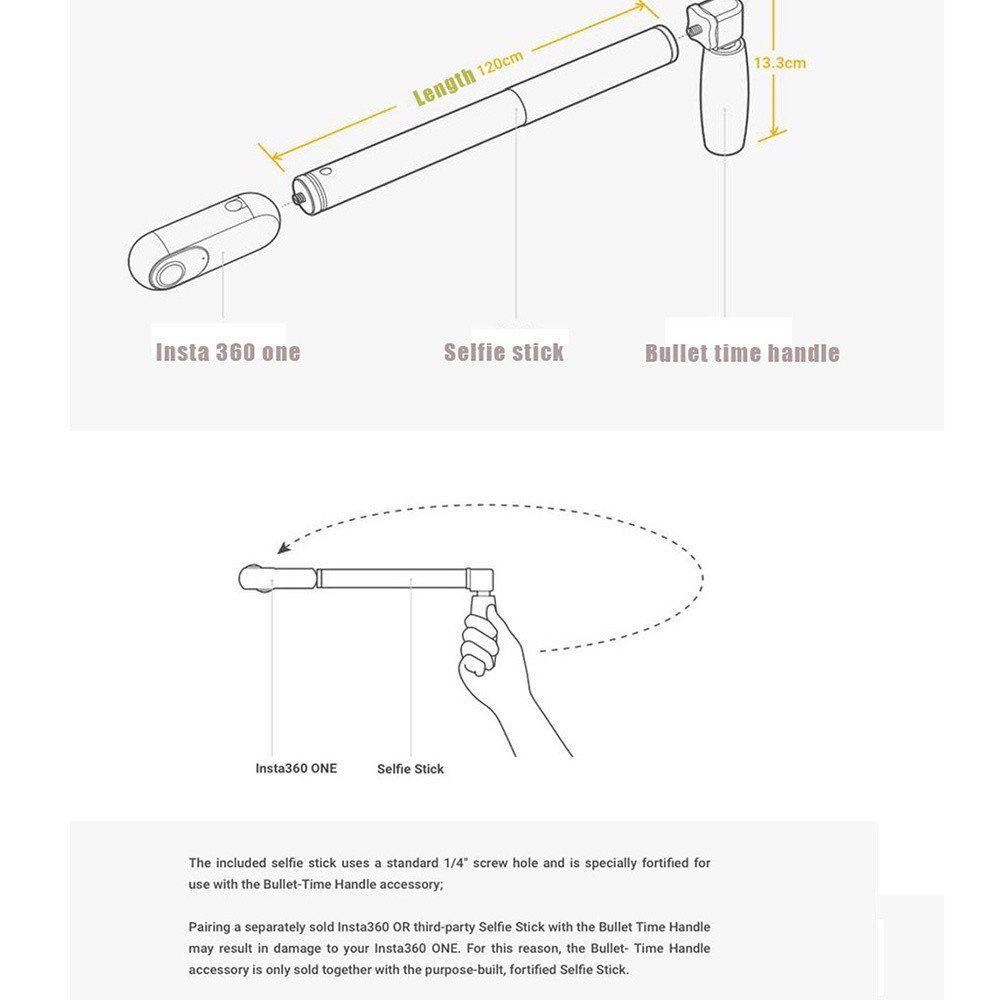 Gậy Selfie Augustina Insta360 Xoay 360 Độ Đa Năng | BigBuy360 - bigbuy360.vn