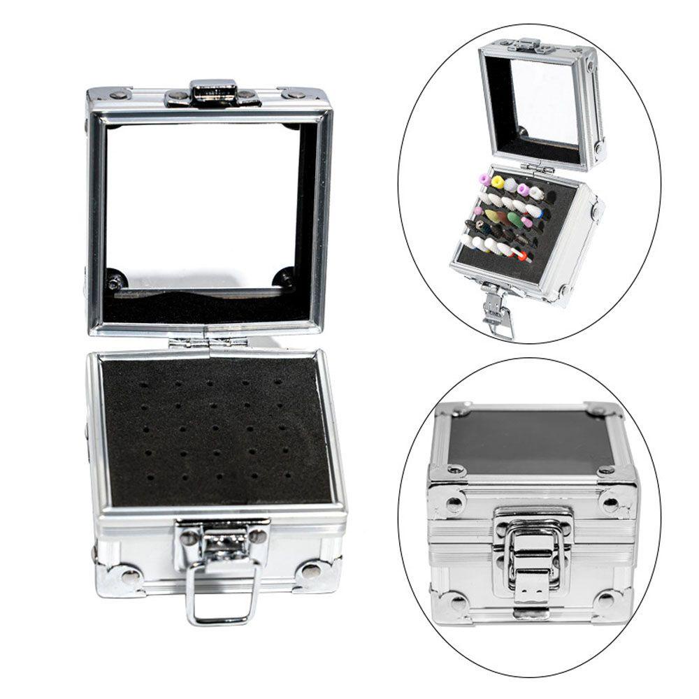 OCEANMAP Hộp Đựng Mũi Khoan Móng Tay Bằng Kim Loại Tiện Dụng Ốp