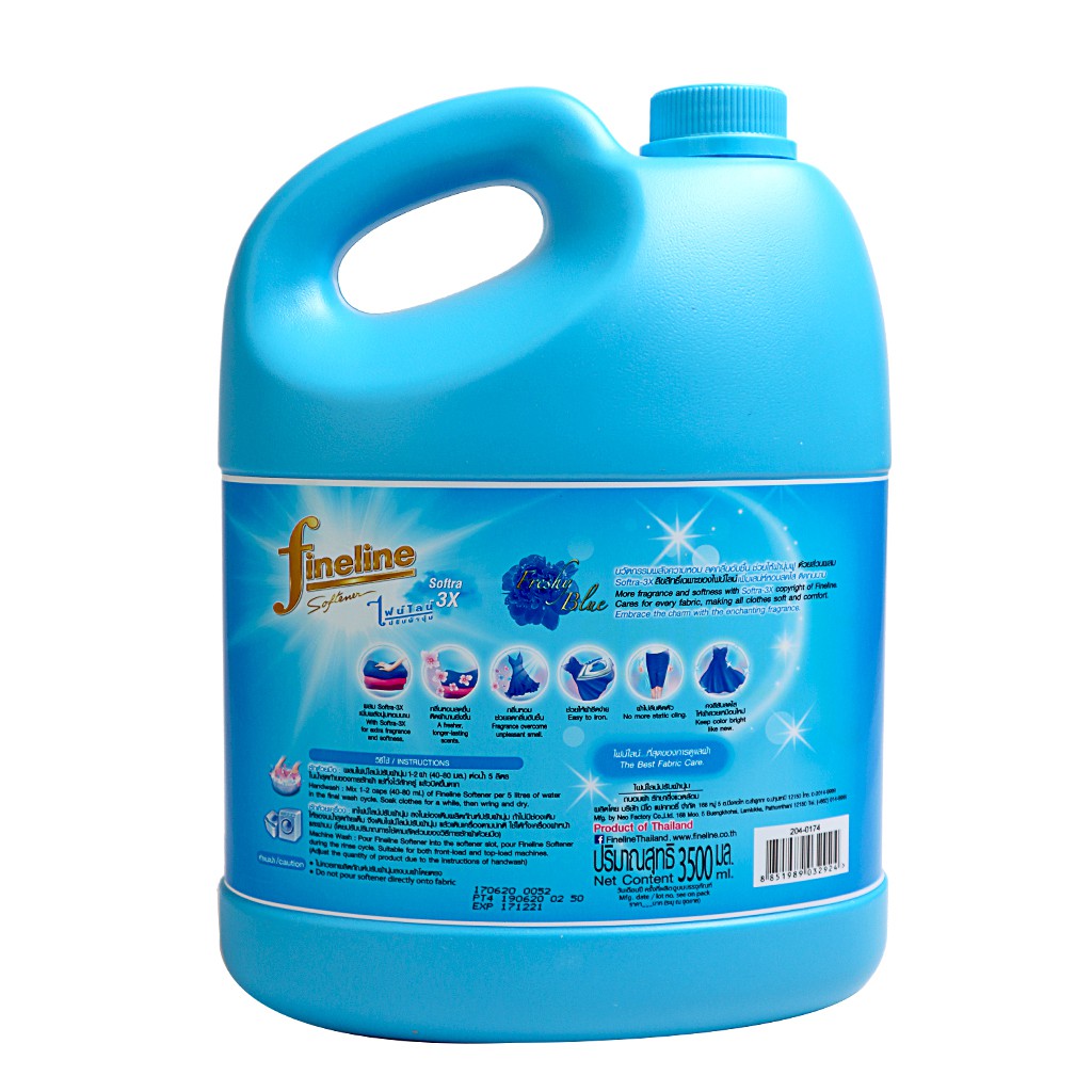 [HÀNG CHÍNH HÃNG] Nước Xả Vải Fineline Thái Lan Màu Xanh Fresh Blue 3500ML