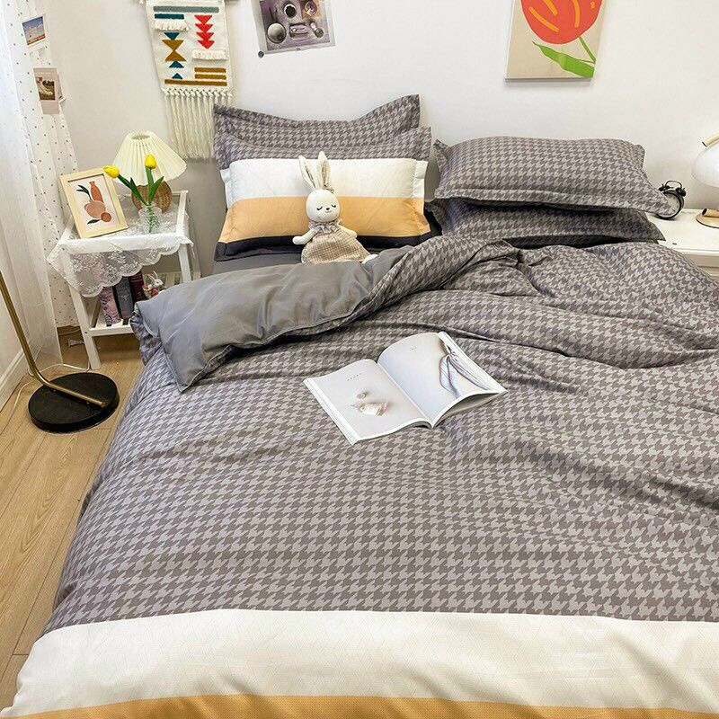 Bộ Chăn Ga Gối Cotton Poly Roma Nâu