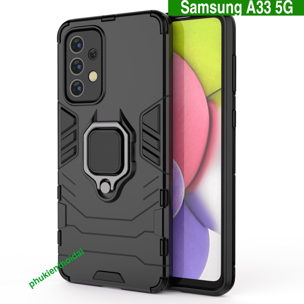 Ốp lưng Samsung A33 5G Iron Man Iring chống sốc giá đỡ mặt lưng xem phim siêu bền