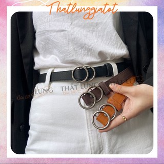 Thắt lưng nữ 2 khoen tròn, không lỗ bản 2.3cm TL036 (Hỗ trợ cắt dây nịt) - Thắt Lưng Giá Tốt