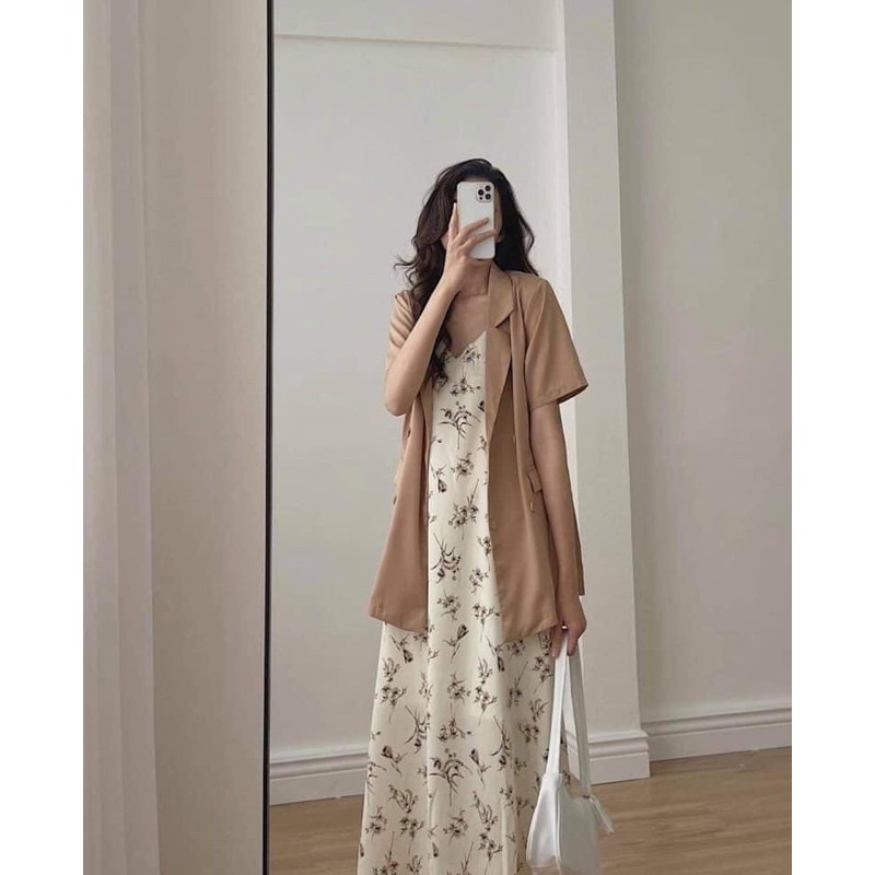 Set đồ nữ 🌸 FREESHIP 🌸 Set váy blaze gồm váy hoa và áo khoác nhẹ ngoài ulzzang siêu hot | BigBuy360 - bigbuy360.vn