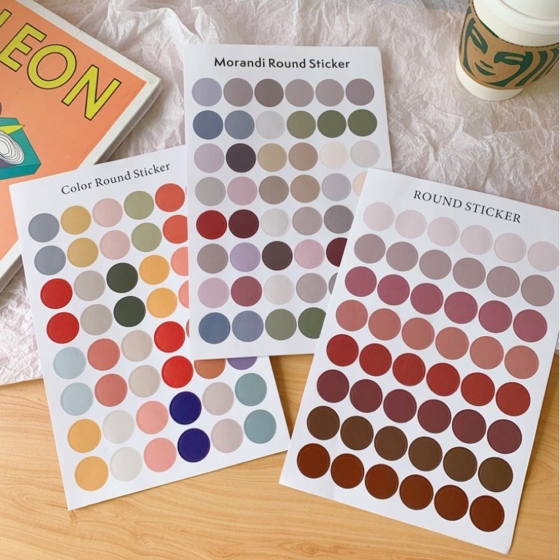 Sticker dán tường chấm tròn morandi