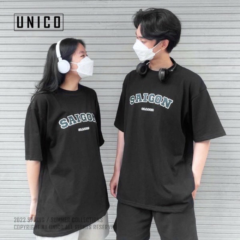 Áo Thun 3158 In Chữ SAIGON Form Rộng Unisex Chất Cotton Khô Loại 1, Thoáng Mát, Thấm Hút Mồ Hôi - GUNN