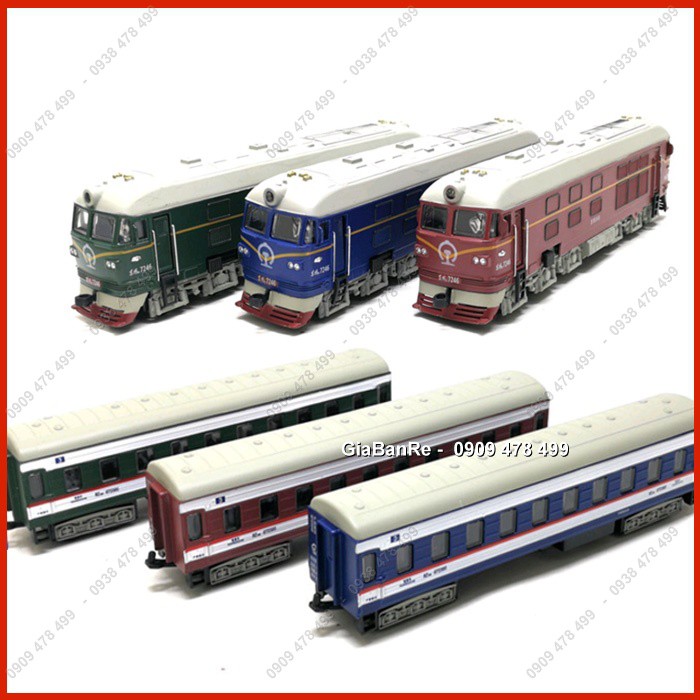 Mô Hình Kim Loại Xe Lửa : Đầu Tàu Kèm Toa Xe - Tỉ Lệ 1:87 - 7772