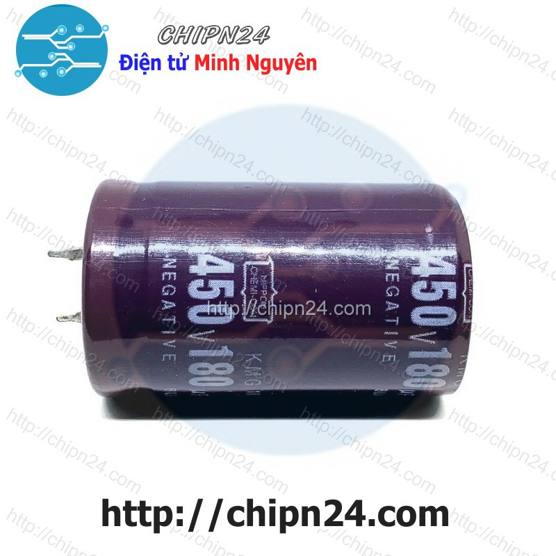 [1 CON] (H81) Tụ hóa 180uF 450V (25x40mm)