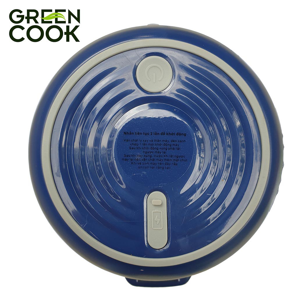 Máy xay sinh tố cầm tay pin sạc Green Cook GCJ02 35W 300ml xay được đá