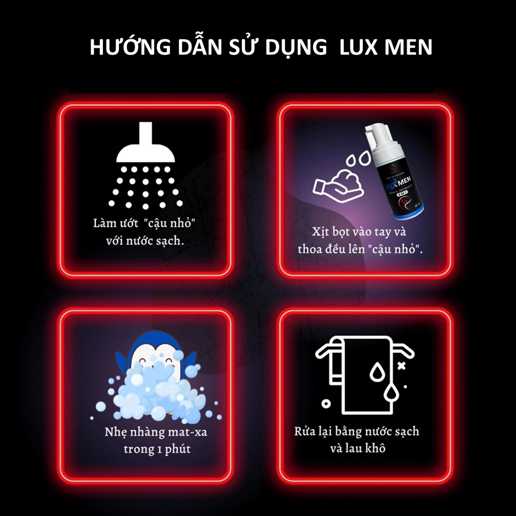 Bọt Vệ Sinh Nam 3 Trong 1 Lux Men dung dịch vệ sinh nam tạo bọt hương nước hoa và bạc hà mát lạnh 100ml Best Life