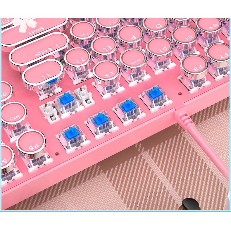 Bộ phím cơ hồng YNDIAO limited,keycap tròn, custom Bảo hành 1 năm | BigBuy360 - bigbuy360.vn