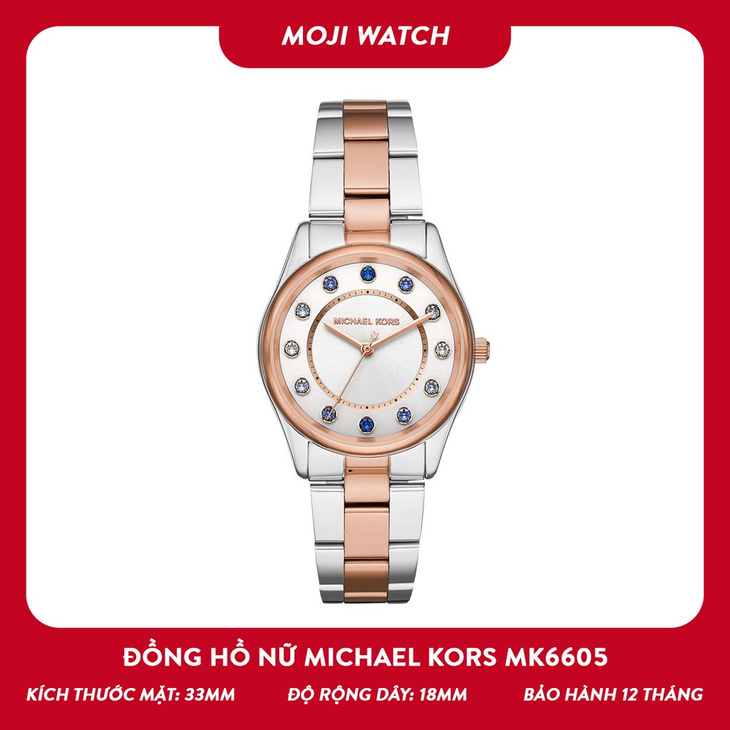 Đồng hồ nữ Michael Kors MK6605 33mm mặt tròn dây kim loại cao cấp