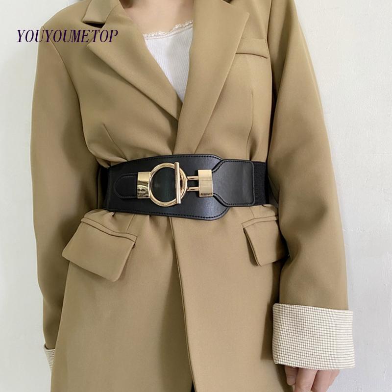 Thắt Lưng Giả Da Với Khoá Hợp Kim Phong Cách Retro Cho Nữ