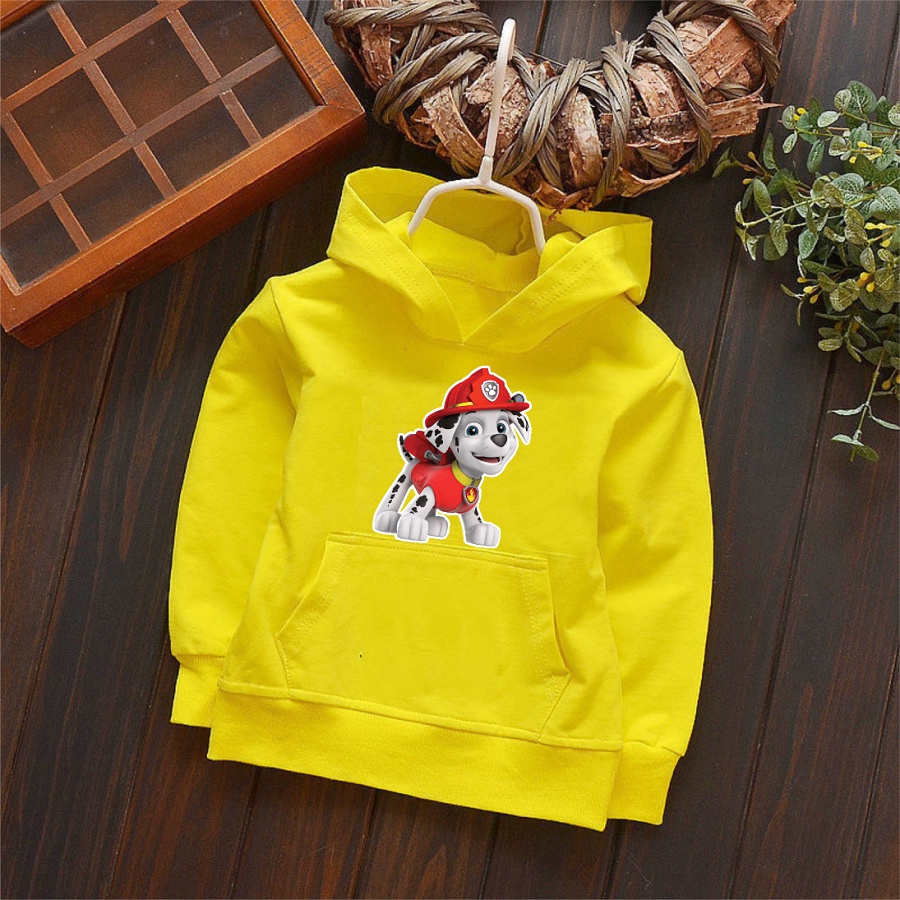 Áo hoodie đội chó cứu hộ paw patrol màu vàng bé trai bé gái đều mê