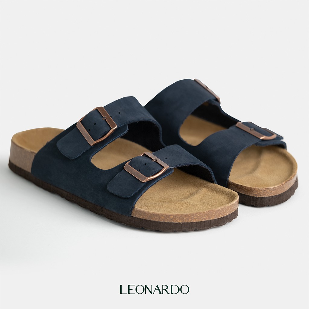 [Mã MASK2630K giảm 15% tối đa 30K đơn từ 99K] Dép sandal nam đế trấu quai ngang thương hiệu Leonardo