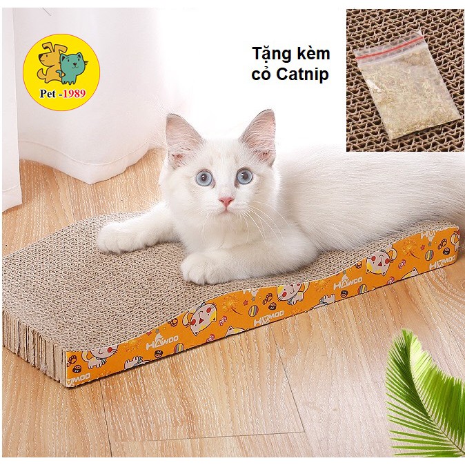 Bàn cào móng cho mèo dạng lượn sóng ( Tặng Kèm catnip ) Pet-1989