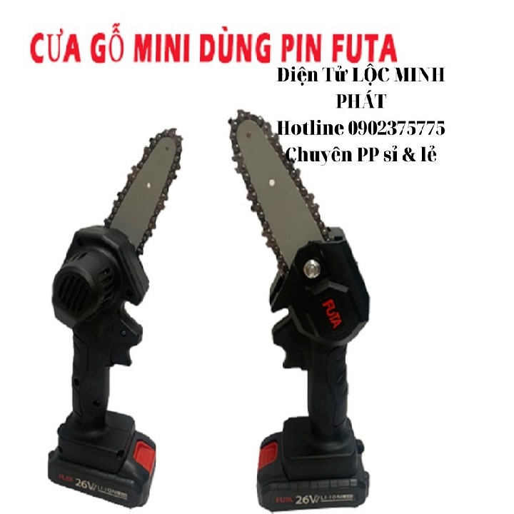 CƯA XÍCH CẦM TAY MINI FUTA vs NKG BẰNG PIN 26V (tặng 2 PIN ) Tiện ích làm vườn, hiệu quả công việc