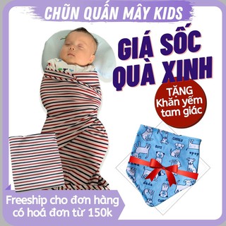 Quấn chũn cho em bé, Chất liệu vải mềm mại, co dãn [ BÉ NGỦ NGON GIẤC, KHÔNG GIẬT MÌNH]