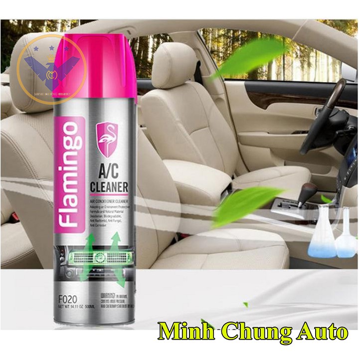 COMBO 2 bình xịt khử mùi và vệ sinh dàn lạnh điều hòa ô tô Flamingo Air Condition 500ml