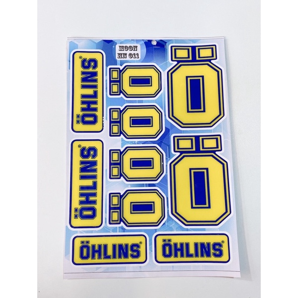 Decal tem nổi dán xe máy mẫu Ohlins vàng cao cấp dán xe máy, ô tô, mũ bảo hiểm chống thấm nước, chống bay màu