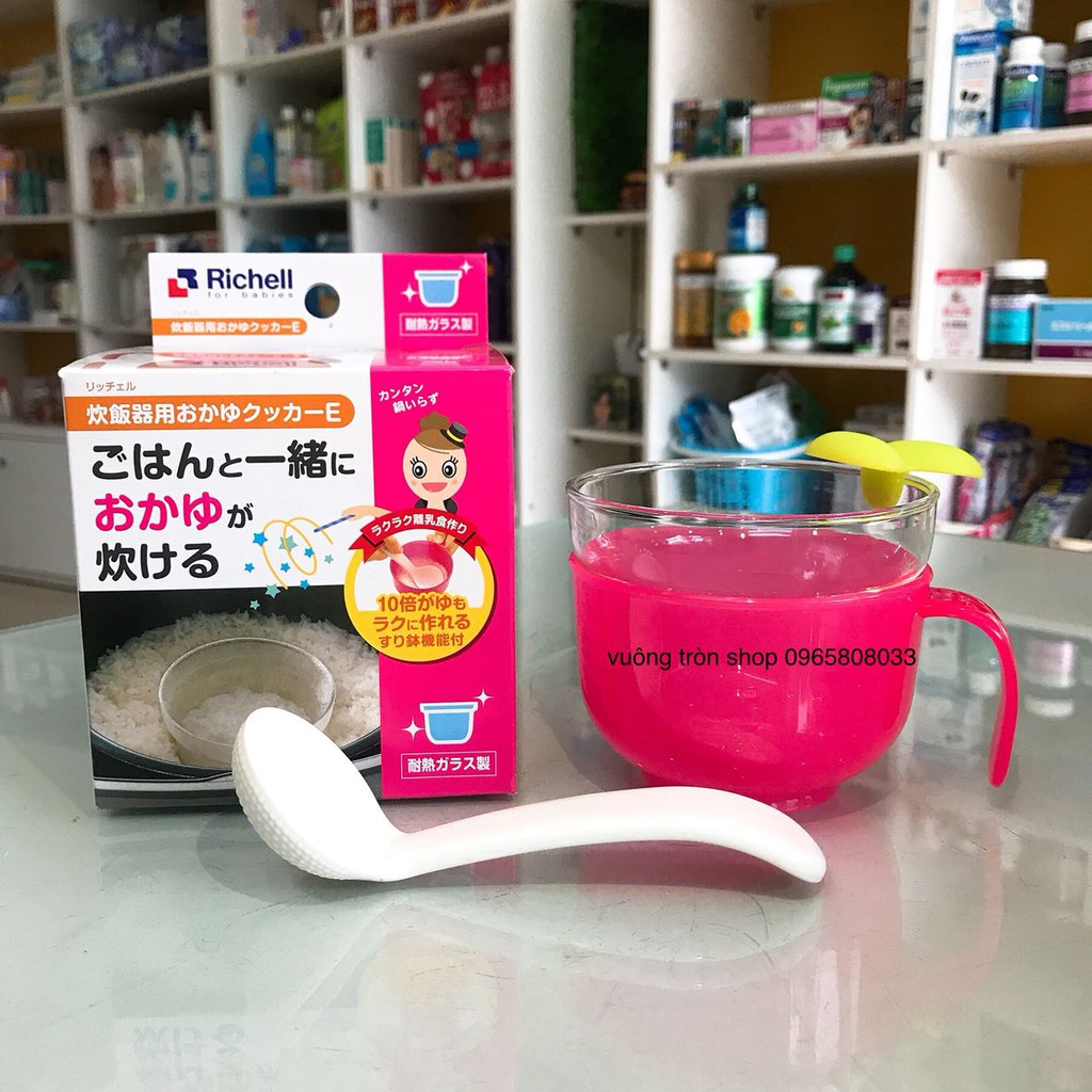 Cốc nấu cháo và cơm nát trong nồi cơm điện Richell