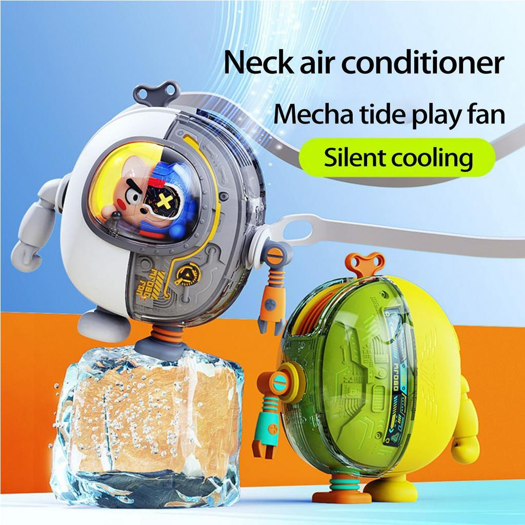 1 Bộ Quạt Làm Mát USB Mini 900mAh 3 Tốc Độ Thiết Kế Đeo Cổ Tiện Lợi