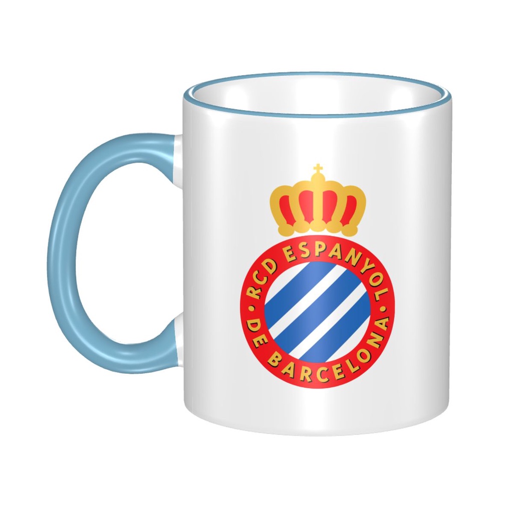 R RCD Espanyol logo Cốc cà phê sáng tạo Cốc đôi Cốc gốm đơn giản Cốc uống gốm hợp thời trang 330ml