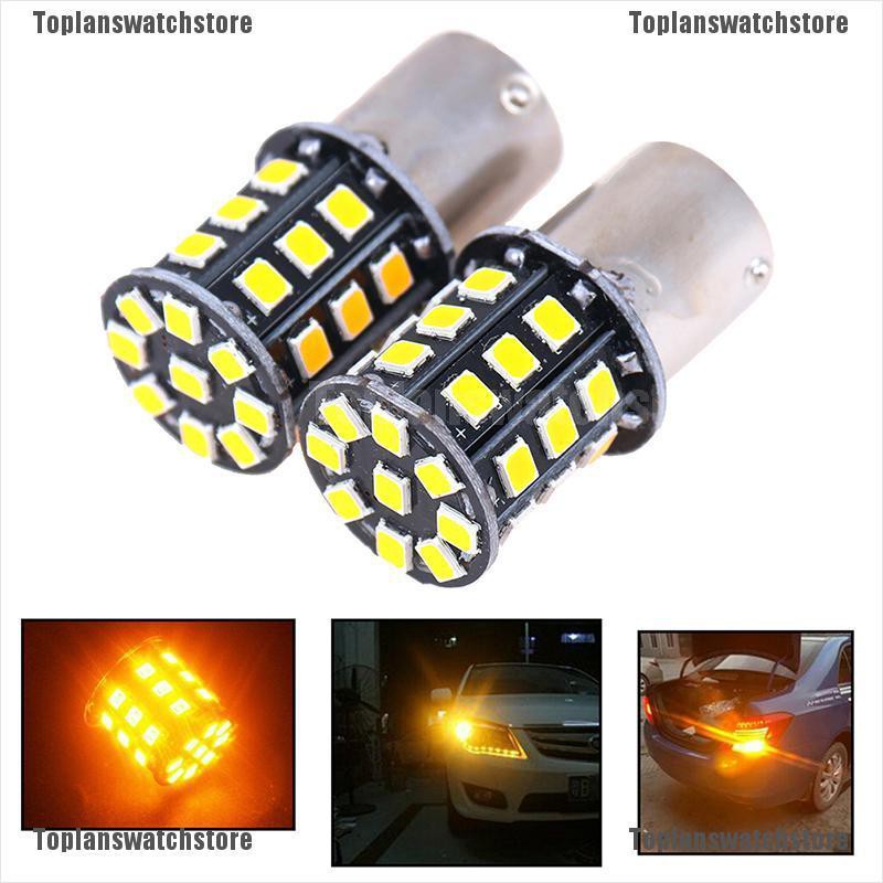 Set 2 Bóng Đèn Xi Nhan 1156 BA15S 2835 33-SMD Ánh Sáng Vàng Cho Xe Ô Tô