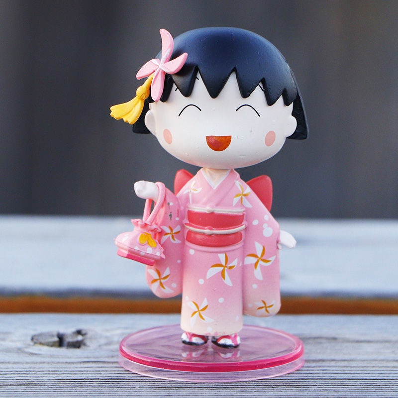 Búp Bê Anime Maruko Mặc Kimono Dễ Thương Để Bàn Trang Trí