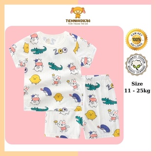 Đồ bộ cho bé trai bé gái cotton tre xuất hàn