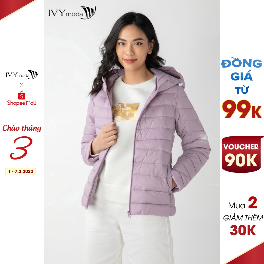 Áo khoác phao nữ cổ mũ IVY moda MS 70B7926