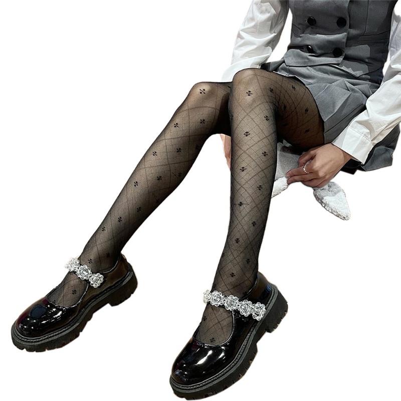 Quần tất xuyên thấu họa tiết kim cương và cỏ ba lá quyến rũ cho nữ
