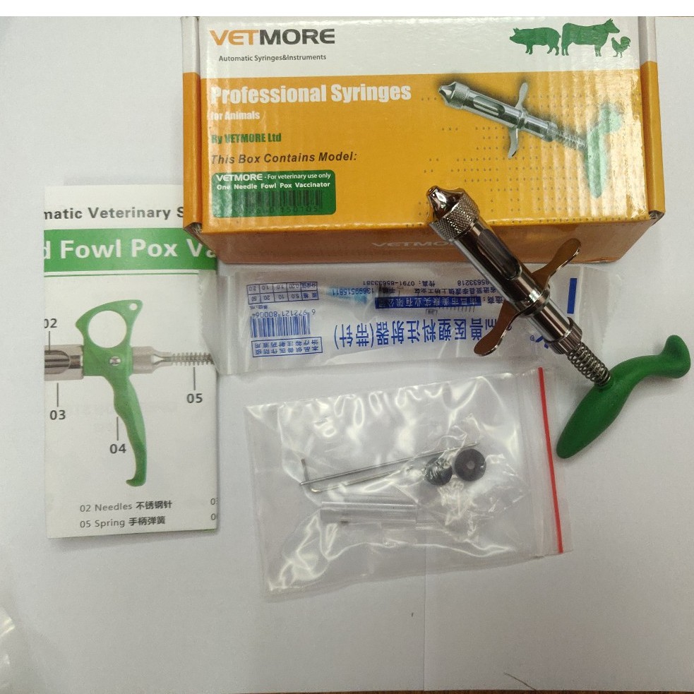 Xi lanh chủng đậu gà 1 kim và 2 kim Vetmore/Đức
