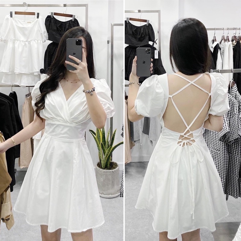 HINH CHỤP THẬT - đầm xoè đan lưng