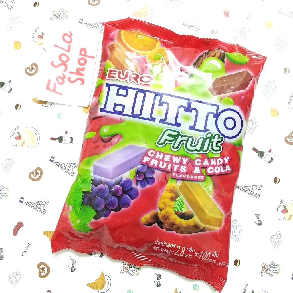 Kẹo mềm hoa quả & cô la HITTO 280g 100 viên Thái Lan 🇹🇭