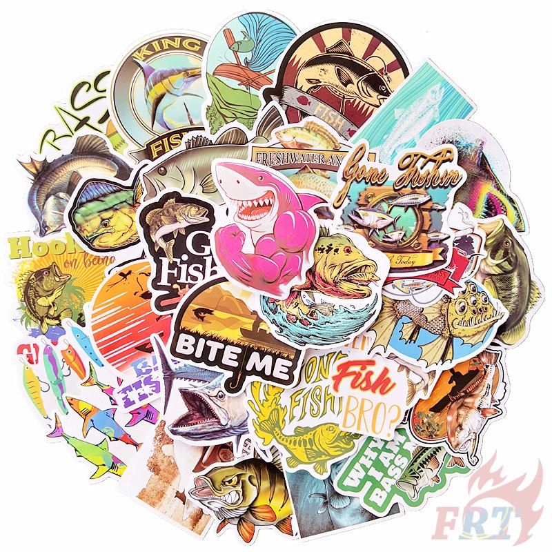 64 Cái / Bộ ❉ Miếng Dán Trang Trí Chuyên Dụng Cho Câu Cá 06 ❉ Sticker Chống Thấm Nước Thời Trang Trang Trí Vali Laptop Ván Trượt