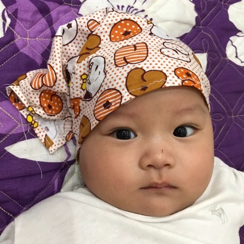 Khăn Tam Giác BaPe Buộc Dây Cho Bé, Khăn Che Thóp Sơ Sinh