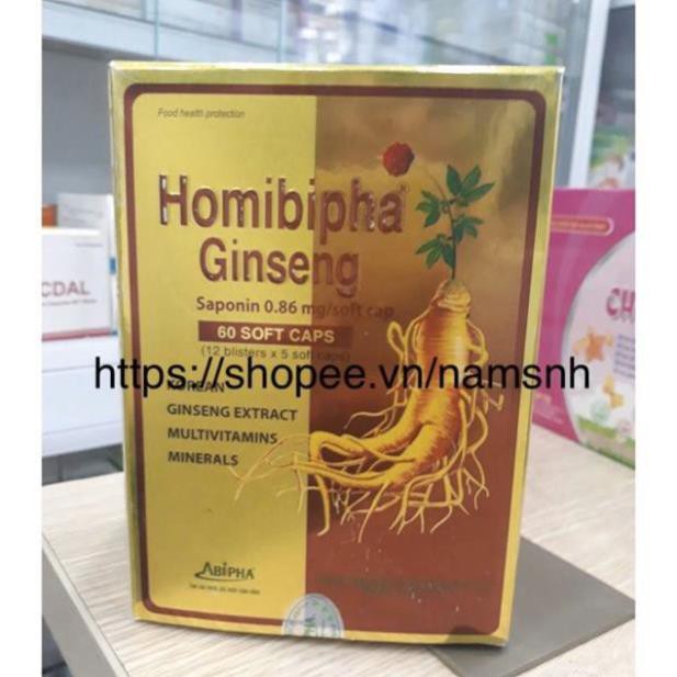 Homibipha Ginseng Bổ sung vitamin và khoáng chất, giúp bồi bổ sức khỏe và ăn ngon miệng hộp 60V