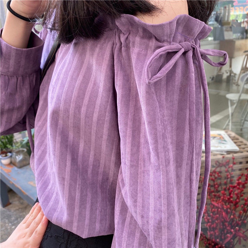 Áo Sơ Mi Dài Tay Thiết Kế Mới Thời Trang Theo Phong Cách Pháp Cho Nữ