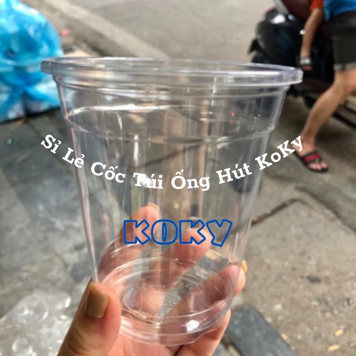 SỈ -100 Ly Cốc nhựa kèm 100 nắp cầu 500ml, 400ml- chuyên dùng quán cafe trà sữa, trà chanh - take away