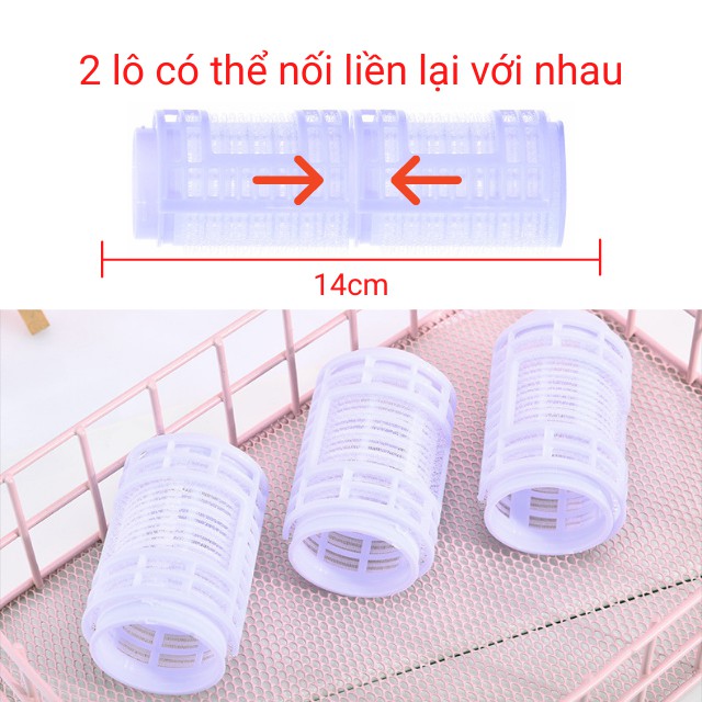 Lô Cuốn Tóc Tự Dính Đường Kính Lớn 2 Lô Nối Dài 14cm Tạo Kiểu Uốn Mái Dài Cỡ Lớn