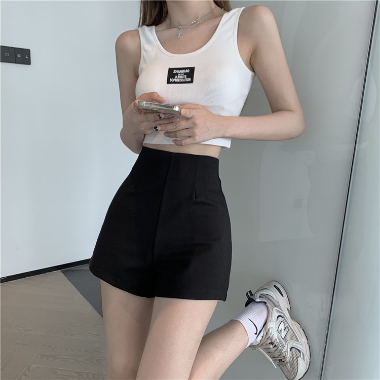 Quần Đùi Lưng Cao Màu Trơn Thiết Kế Ôm Sát Quyến Rũ Cho Nữ | BigBuy360 - bigbuy360.vn