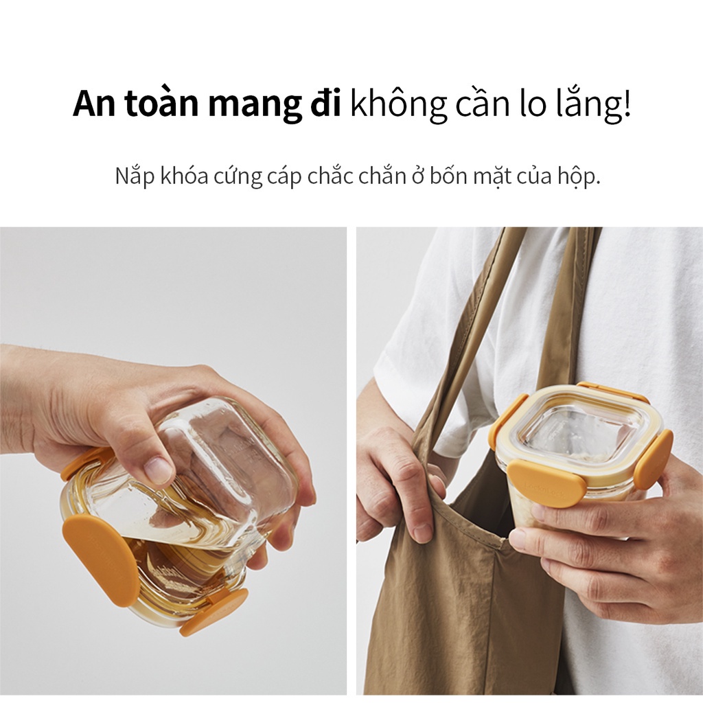 Hộp đựng thức ăn cho bé LocknLock bằng thủy tinh, hộp đựng cơm nhỏ gọn 260ml x 3 hộp LLG510S3 – TUHUHOUSE