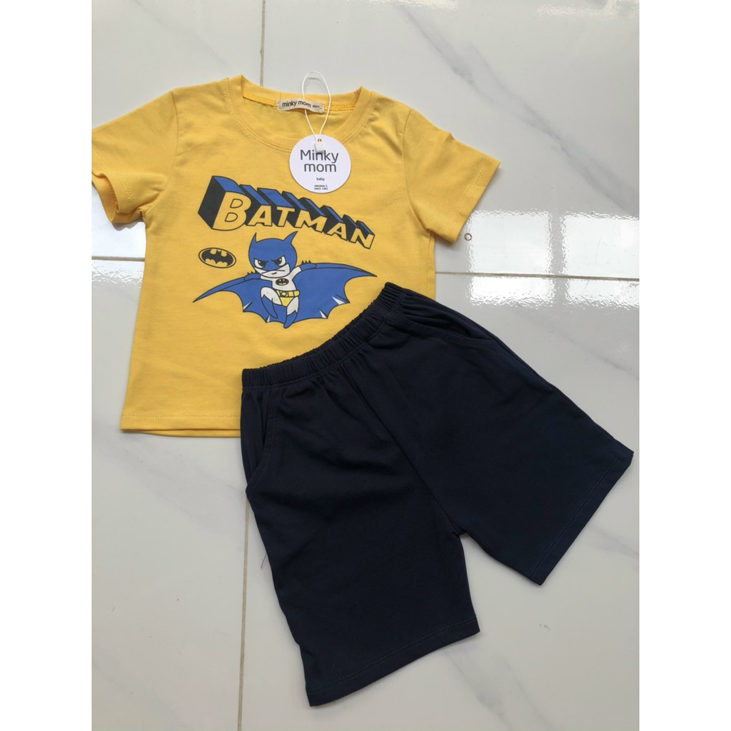 [HCM] Đồ bộ siêu nhân Bad man cho bé trai 5-18kg, vải Cotton 4 chiều chính phẩm thun Sài Gòn