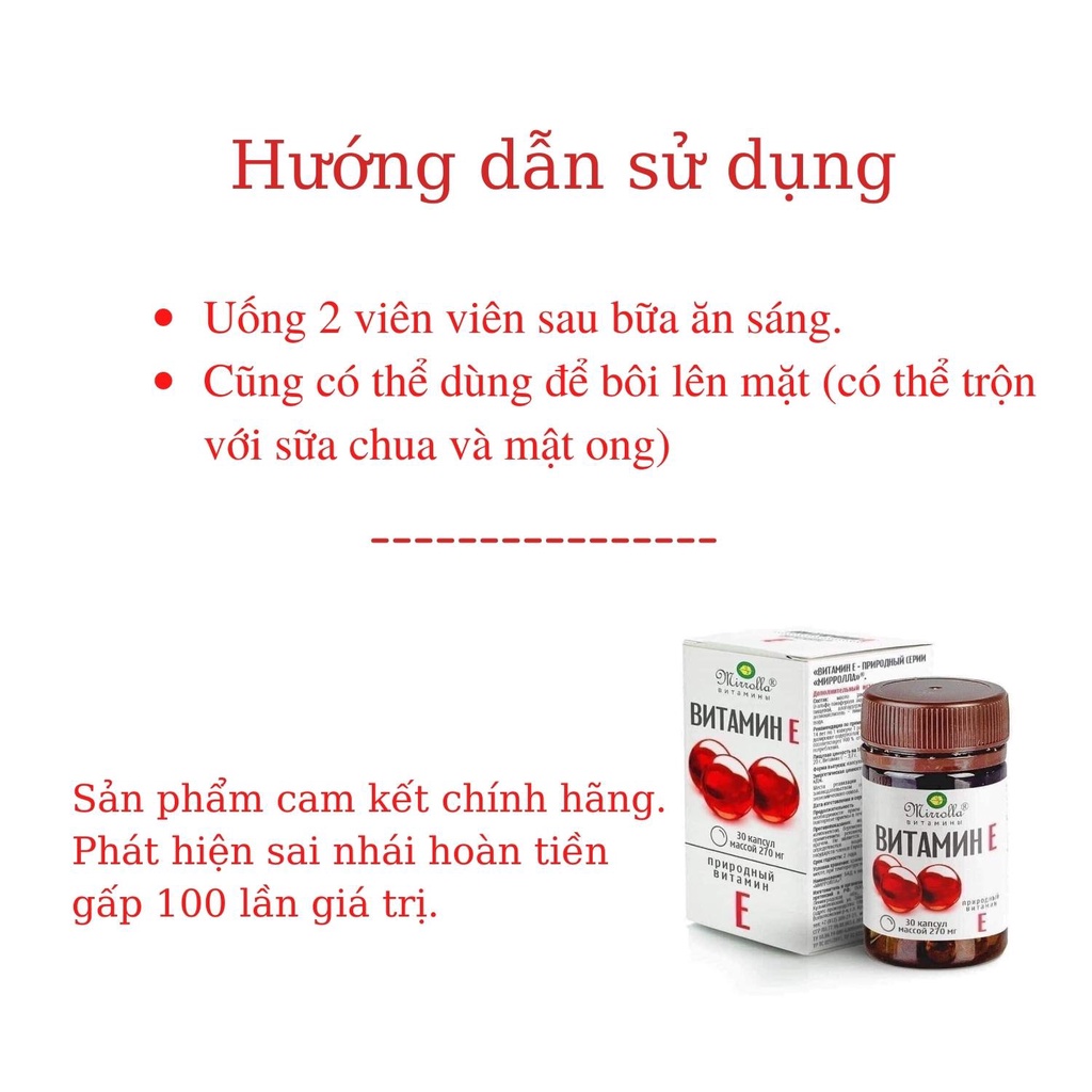 Vitamin e đỏ nga mirrolla - hàm lượng 270mg chính hãng đủ bill - ảnh sản phẩm 6