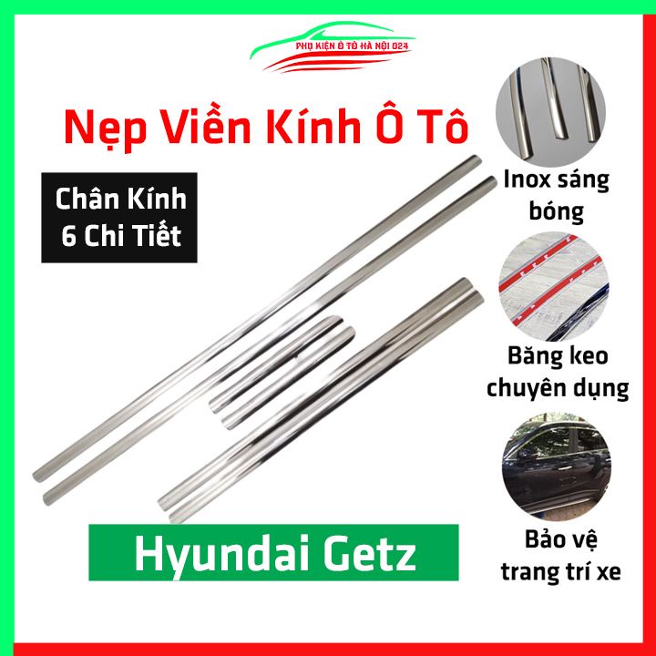 Bộ nẹp viền chân kính inox Getz Loại 6 Chi Tiết