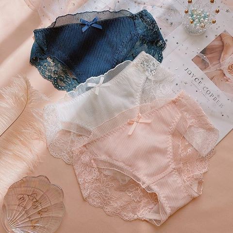 Quần lót ren nữ đính nơ sexy siêu rẻ-QL002,Quần Lót Đúc Pha Ren Hoa