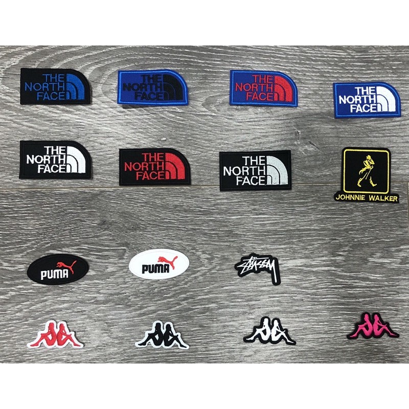 Miếng vá may/ủi logo the north face, puma, kappa dùng trang trí quần áo thể thao