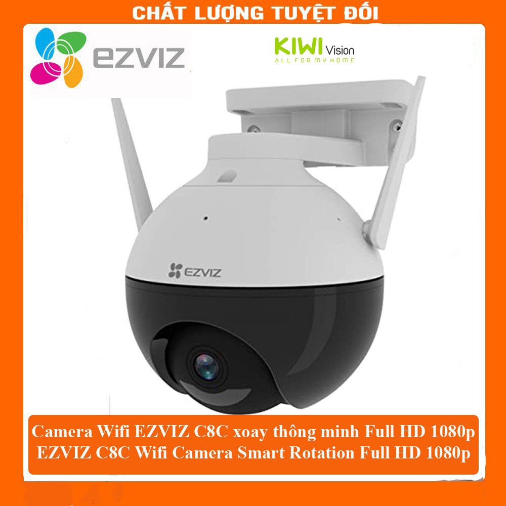 Camera ngoài trời wifi EZVIZ C8C Full HD 1080P xoay 360 độ Tích hợp AI -Có màu ban đêm