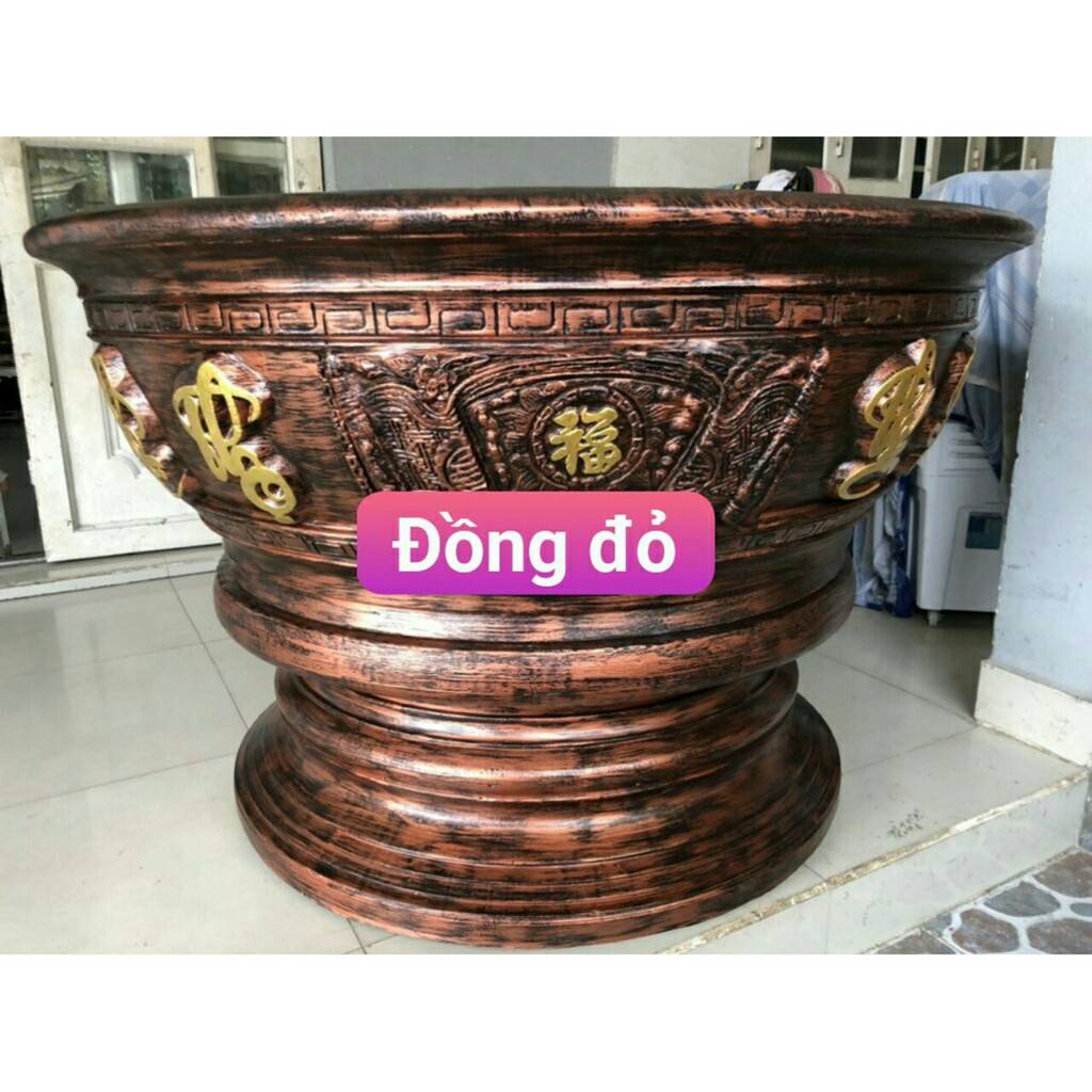 Sơn chậu kiễng màu nhũ đồng đỏ hệ nước 1kg tặng cọ